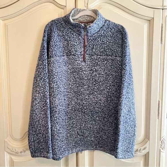 True Grit Jackets & Blazers - TRUE Grit The Original Frosty Tipped Pile 1/2 Zip Pullover in Blue